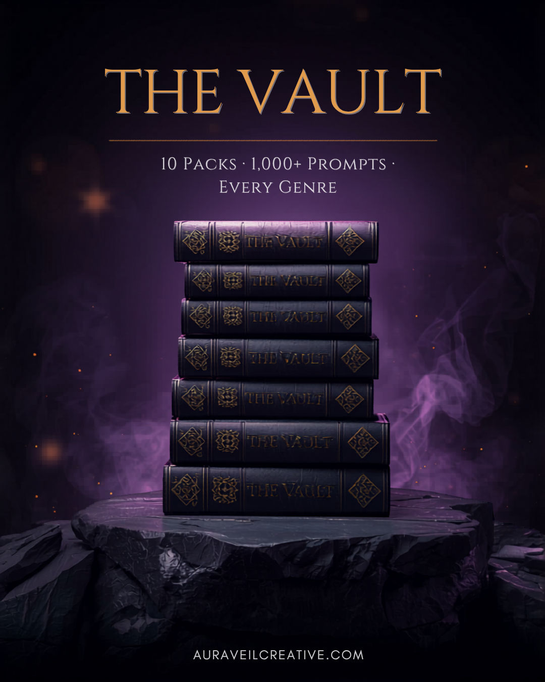 Auraveil Vault fantasy prompt collection cover
